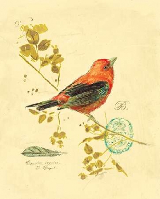 Picture of Art In Motion PDX122BAR1164SMALL Gilded Songbird 3 Poster Print by Chad Barrett&#44; 11 x 14 - Small