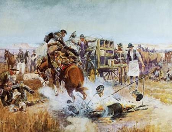 Bronc To Breakfast Poster Print by Charles M. Russell - 11 x 14 - Small