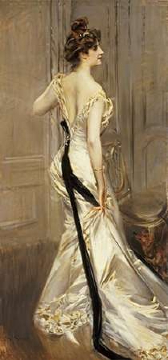 Bentley Global Arts PDX265957SMALL The Black Sash Poster Print by Giovanni Boldini, 10 x 20 - Small