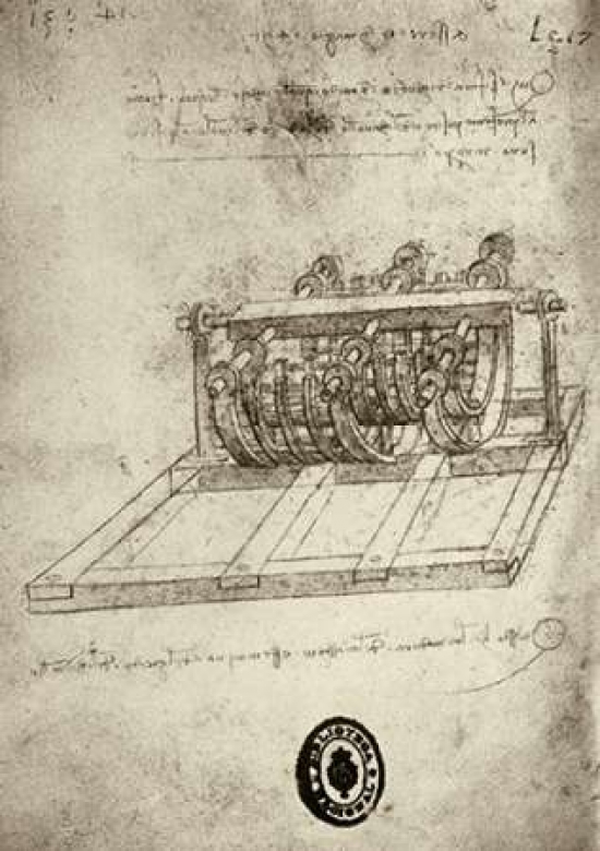 Mechanical Sketches Poster Print by Leonardo Da Vinci - 10 x 14 - Small