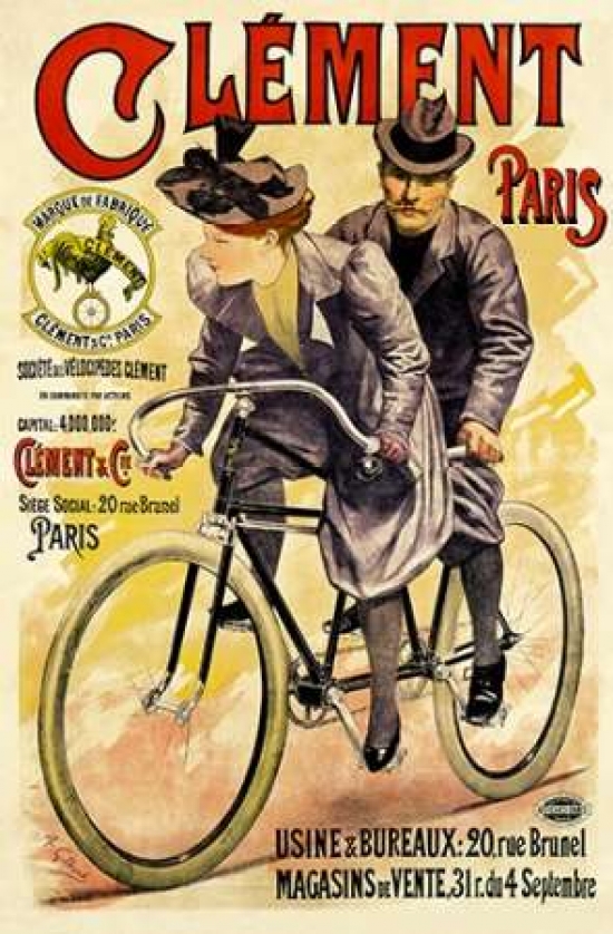 Clement Bicycles Poster Print by A. Gilbert - 24 x 36 - Large