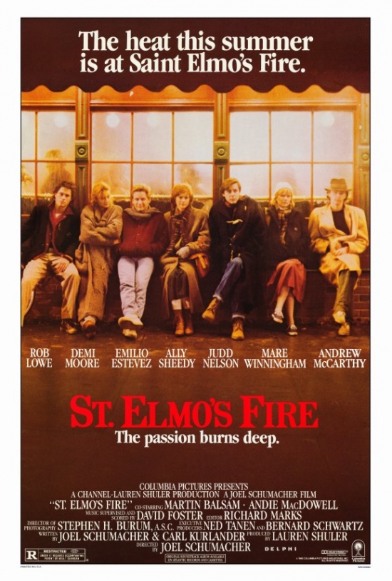 St. Elmos Fire Movie Poster Print - 27 x 40