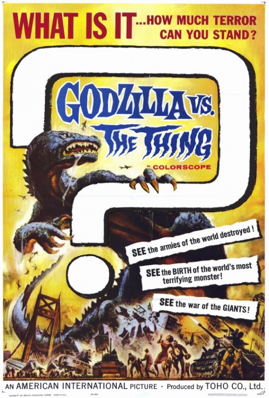 MOVEF5430 Godzilla Vs The Thing Movie Poster Print, 27 x 40