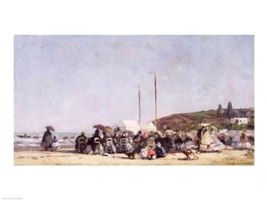 Picture of Posterazzi BALXIR16617LARGE The Beach at Trouville 1864 Poster Print by Eugene Louis Boudin - 36 x 24 in. - Large