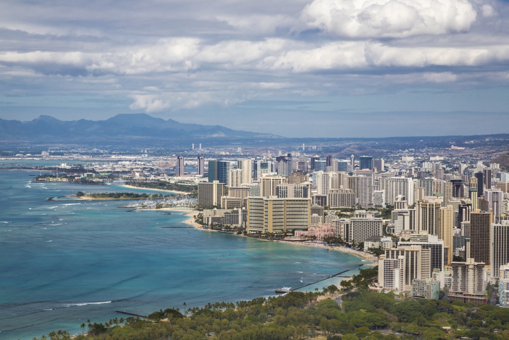 View of Downtown Honolulu Waikiki From Diamond Head