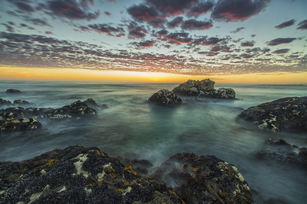 Red Clouds of Sunset Over The Ocean Along The Coast of South Africa Near Hondeklip Bay - Namakwa South Africa Poster Print - 38 x 24 in. - Large