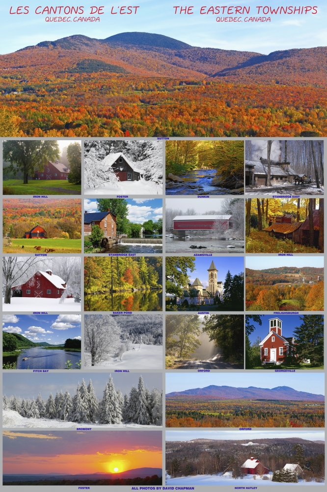 Composite of Photographs From Various Seasons in The Eastern Townships - Quebec Canada Poster Print - 24 x 38 in. - Large