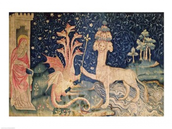 Picture of Posterazzi BALXIR159202 The Beast of The Sea with Seven Heads & Ten Crowns Poster Print by Nicolas Bataille - 24 x 18 in.