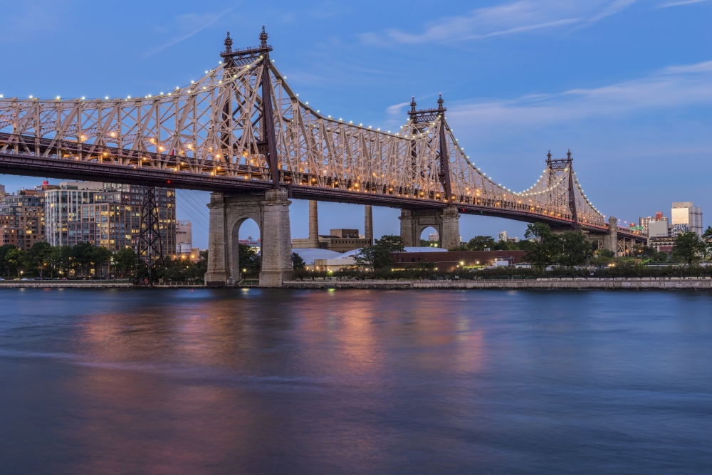 Queensboro 59Th Street Bridge at Twilight - Queens New York United States of America Poster Print - 38 x 24 in. - Large