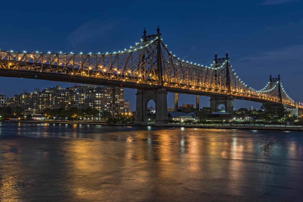 Queensboro 59Th Street Bridge at Twilight - Queens New York United States of America Poster Print - 38 x 24 in. - Large