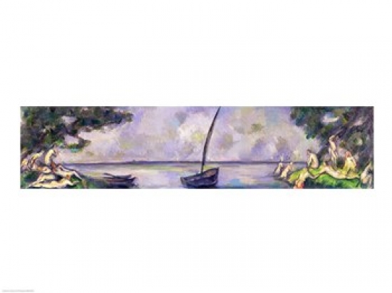 Boat & Bathers Poster Print by Paul Cezanne - 24 x 18 in.