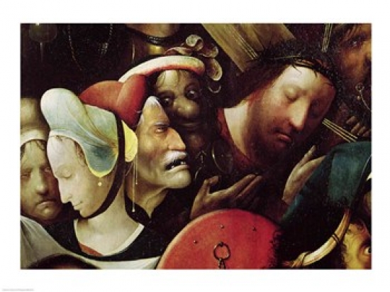 Picture of Posterazzi BALXIR185103 The Carrying of The Cross. Detail of Christ & St. Veronica Poster Print by Hieronymus Bosch - 24 x 18 in.