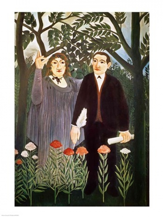 Picture of Posterazzi BALXIR185976LARGE The Muse Inspiring The Poet Poster Print by Henri Rousseau - 24 x 36 in. - Large