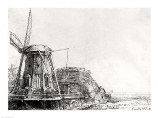 Picture of Posterazzi BALXIR187022LARGE The Mill 1641 Poster Print by Rembrandt Van Rijn - 36 x 24 in. - Large