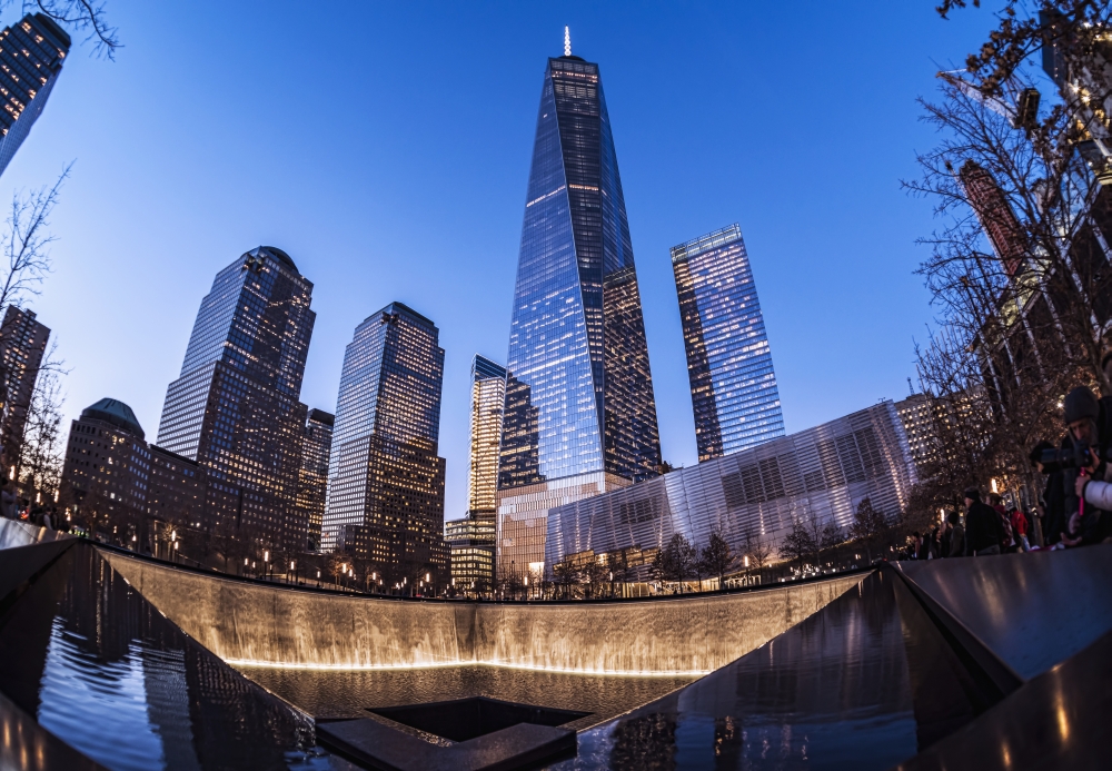 World Trade Center Memorial at Twilight World Trade Centre - New York City United States of America Poster Print - 18 x 12 in.