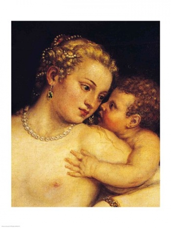 Picture of Posterazzi BALXIR201174LARGE Venus Delighting Herself with Love & Music 1545 Poster Print by Titian - 24 x 36 in. - Large