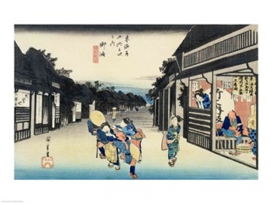 Picture of Posterazzi BALXIR227246 Goyu Waitresses Soliciting Travellers Poster Print by Utagawa Hiroshige - 24 x 18 in.