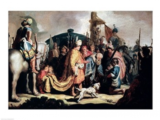 Picture of Posterazzi BALXIR234534LARGE David Offering The Head of Goliath To King Saul Poster Print by Rembrandt Van Rijn - 36 x 24 in. - Large