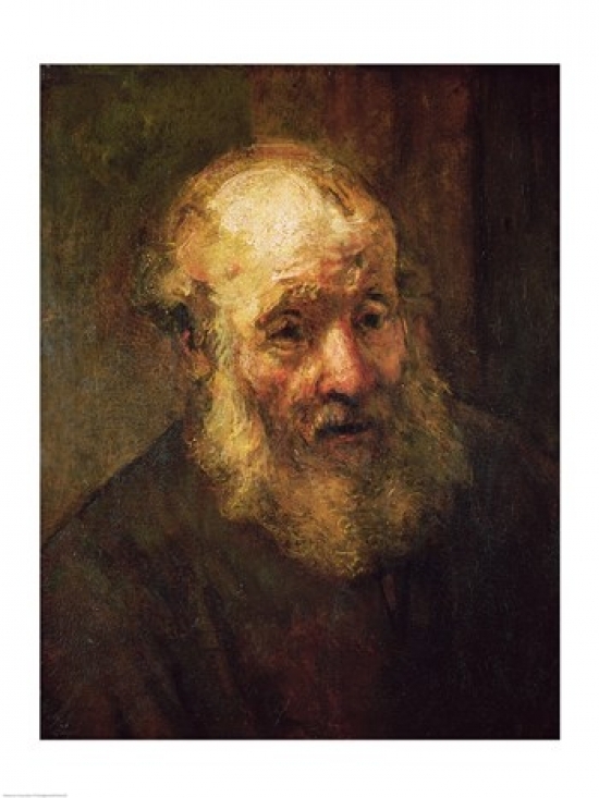 Head of An Old Man C.1650 Poster Print by Rembrandt Van Rijn - 24 x 36 in. - Large