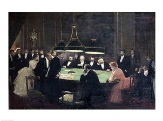 Picture of Posterazzi BALXIR28166 The Gaming Room at The Casino 1889 Poster Print by Jean Beraud - 24 x 18 in.
