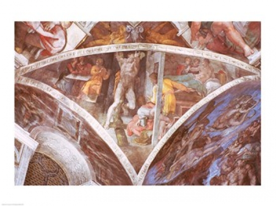 BALBAL57569 Sistine Chapel Ceiling Haman Poster Print by Michelangelo Buonarroti - 24 x 18 in.