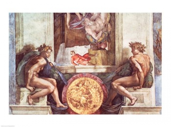 BALBAL57570 Sistine Chapel Ceiling Ignudi Poster Print by Michelangelo Buonarroti - 24 x 18 in.