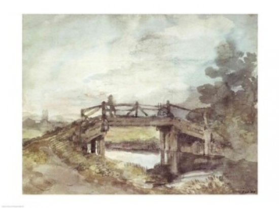 A Bridge Over The Stour Poster Print by John Constable - 36 x 24 in. - Large