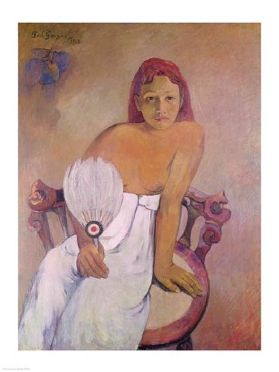 Picture of Posterazzi BALXIR313 Girl with Fan 1902 Poster Print by Paul Gauguin - 18 x 24 in.