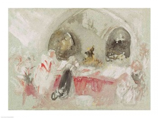 Picture of Posterazzi BALXIR360261LARGE Service in The Chapel at Petworth 1830 Poster Print by J.M.W. Turner - 36 x 24 in. - Large