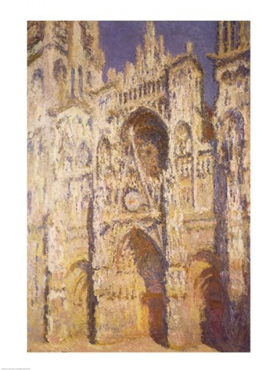 Picture of Posterazzi BALXIR36569 Rouen Cathedral in Full Sunlight Harmony in Blue & Gold 1894 Poster Print by Claude Monet - 18 x 24 in.