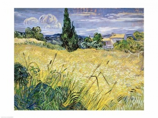 Picture of Posterazzi BALXIR37647LARGE Landscape with Green Corn 1889 Poster Print by Vincent Van Gogh - 36 x 24 in. - Large