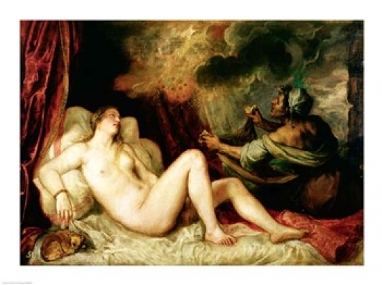 Picture of Posterazzi BALXIR38603LARGE Danae Receiving The Shower of Gold Poster Print by Titian - 36 x 24 in. - Large