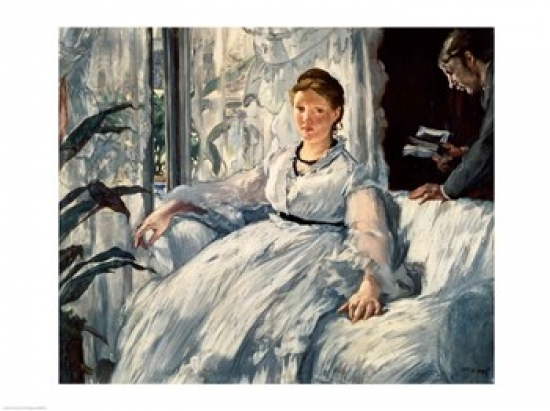 Reading 1865 Poster Print by Edouard Manet - 36 x 24 in. - Large