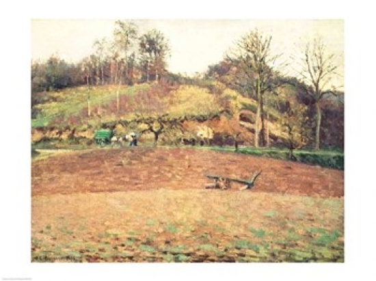 Picture of Posterazzi BALXIR47957LARGE Ploughland 1874 Poster Print by Camille Pissarro - 36 x 24 in. - Large