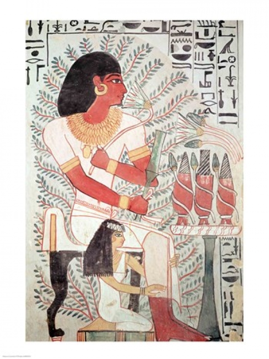 Picture of Posterazzi BALXIR169521 Sennefer Seated with His Wife Meryt From The Tomb of Sennefer Poster Print - 18 x 24 in.