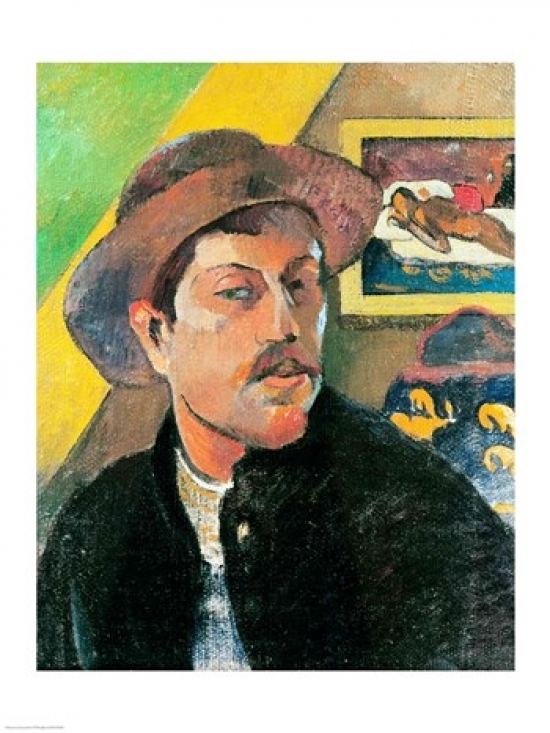 Picture of Posterazzi BALXIR154083LARGE Self Portrait in A Hat Poster Print by Paul Gauguin - 24 x 36 in. - Large