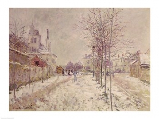 Snow Effect Poster Print by Claude Monet - 36 x 24 in. - Large