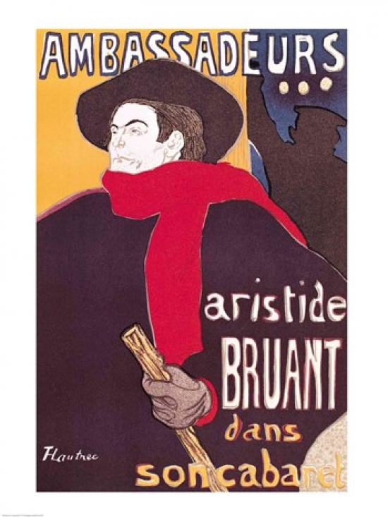 Picture of Posterazzi BALXIR161033 Poster Advertising Aristide Bruant Poster Print by Henri De Toulouse-Lautrec - 18 x 24 in.