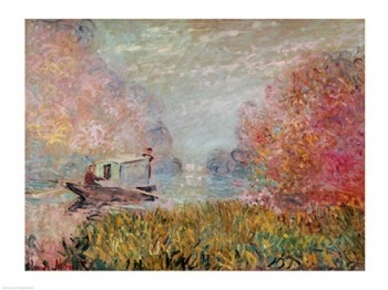 BALXIR161785LARGE The Boat Studio on The Seine 1875 Poster Print by Claude Monet - 36 x 24 in. - Large