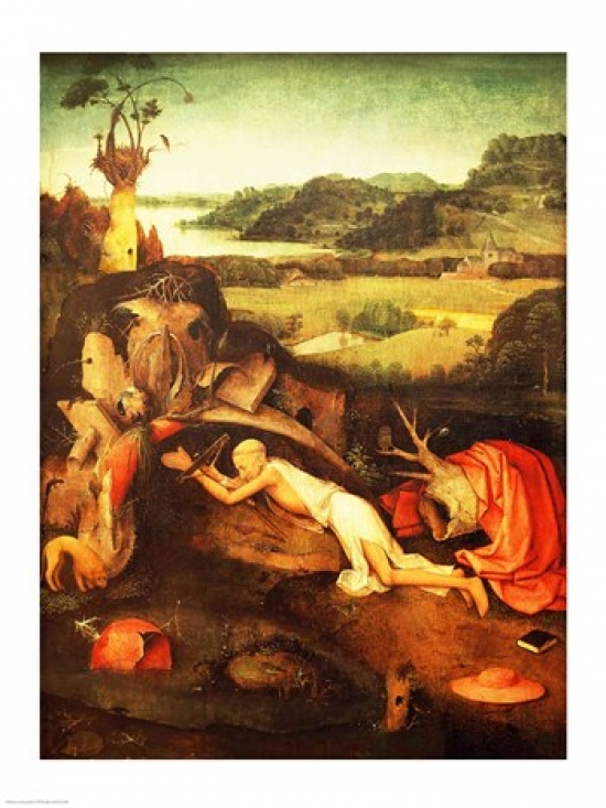 St. Jerome Praying Poster Print by Hieronymus Bosch - 18 x 24 in.