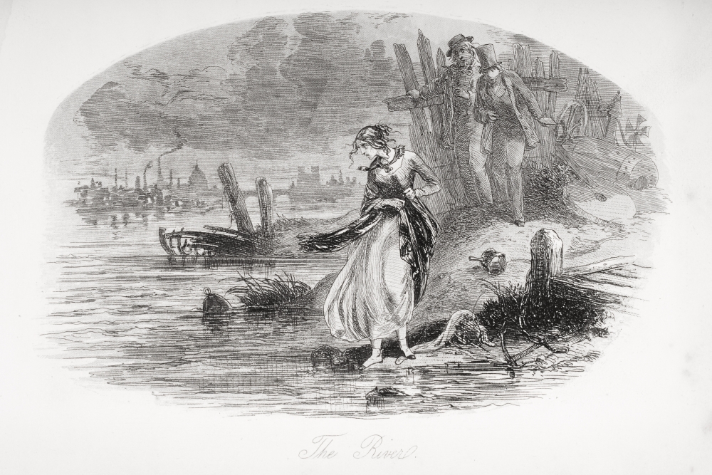 DPI1860184LARGE The River. Illustration From the Charles Dickens Novel David Copperfield by H. K. Browne Known As Phiz Poster Print, 36 x 24