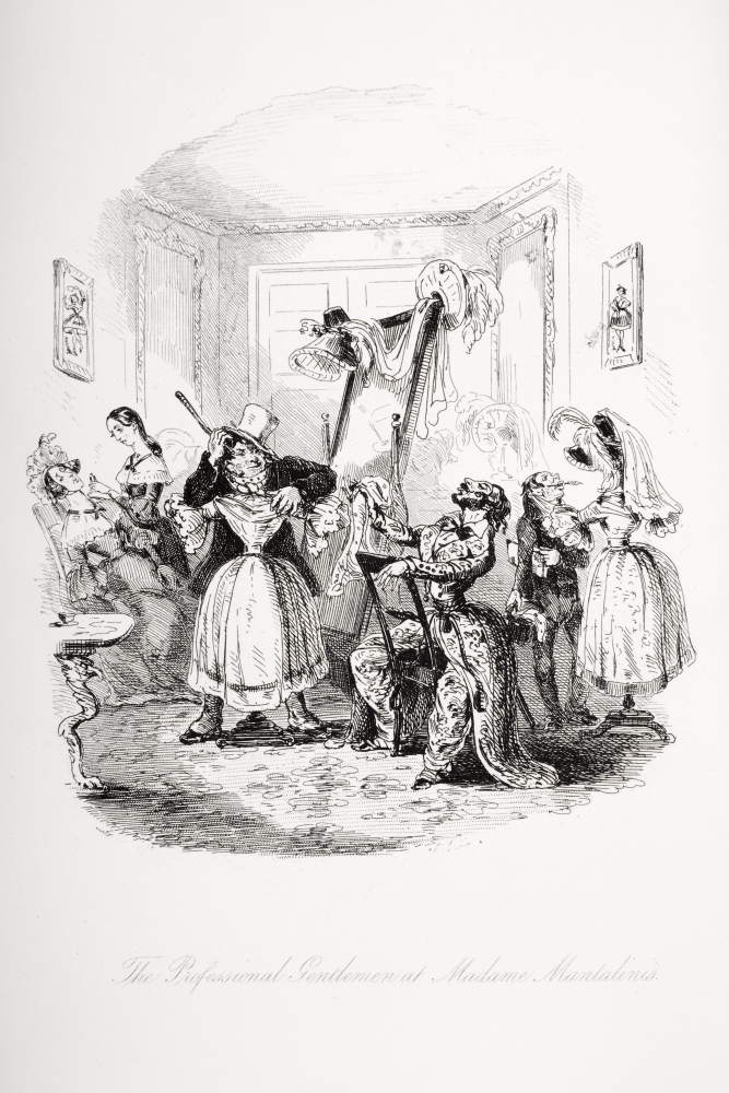 DPI1860148 The Professional Gentleman At Madame Mantalinis. Illustration From the Charles Poster Print, 12 x 18