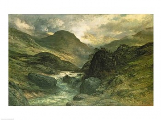 A Canyon 1878 Poster Print by Gustave Dore - 24 x 18 in.