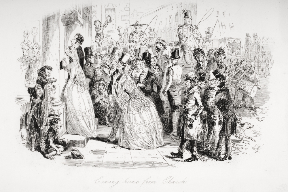 DPI1860168 Coming Home From Church Illustration From the Charles Dickens Novel Dombey & Son by Hk Browne Known As Phiz Poster Print, 18 x 12