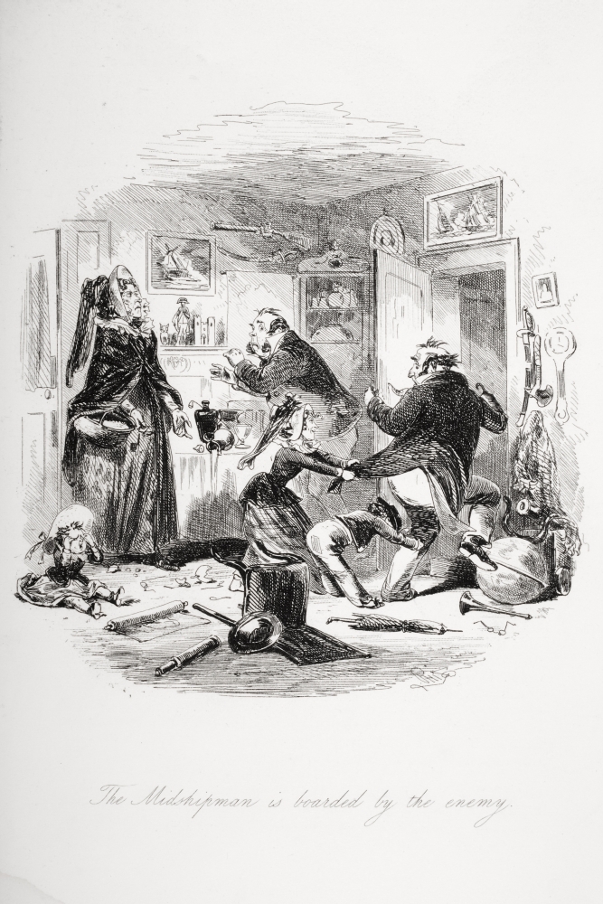 DPI1860165 The Midshipman Is Boarded by the Enemy. Illustration From the Charles Dickens Poster Print, 12 x 18