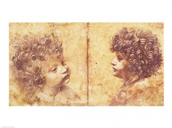 Study of A Childs Head Poster Print by Leonardo Da Vinci - 36 x 24 in. - Large