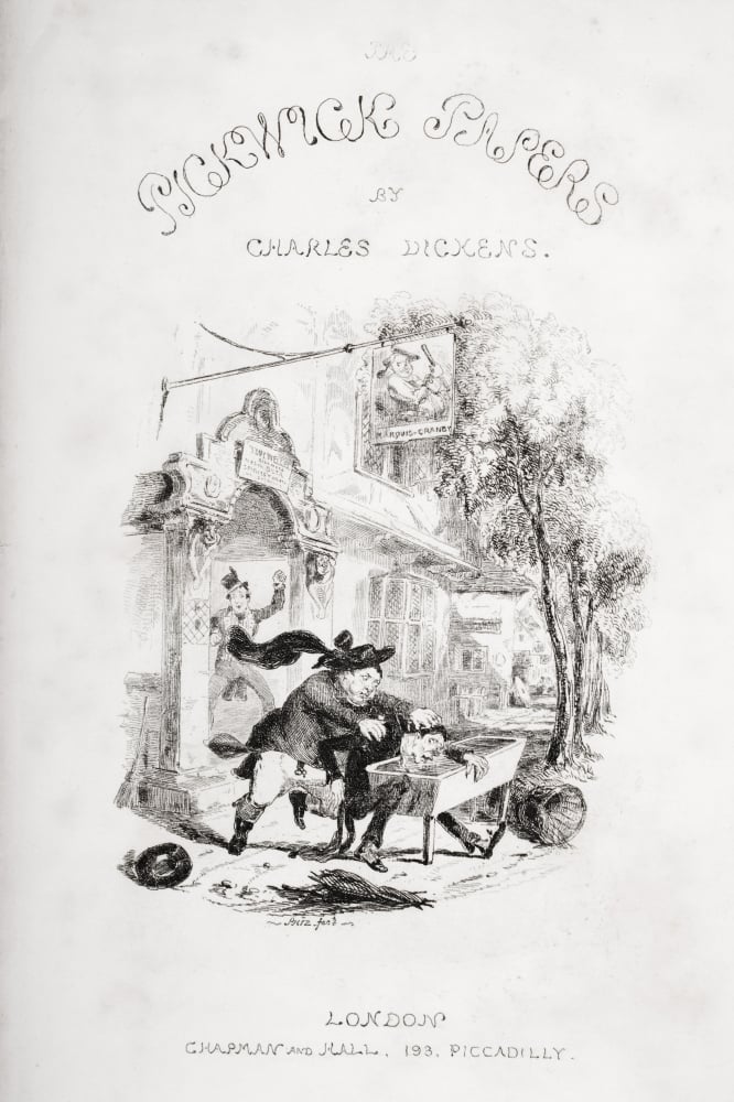 Title Page Illustgration From the Charles Dickens Novel the Pickwick Papers by H. K. Browne Known As Phiz Poster Print, 24 x 36