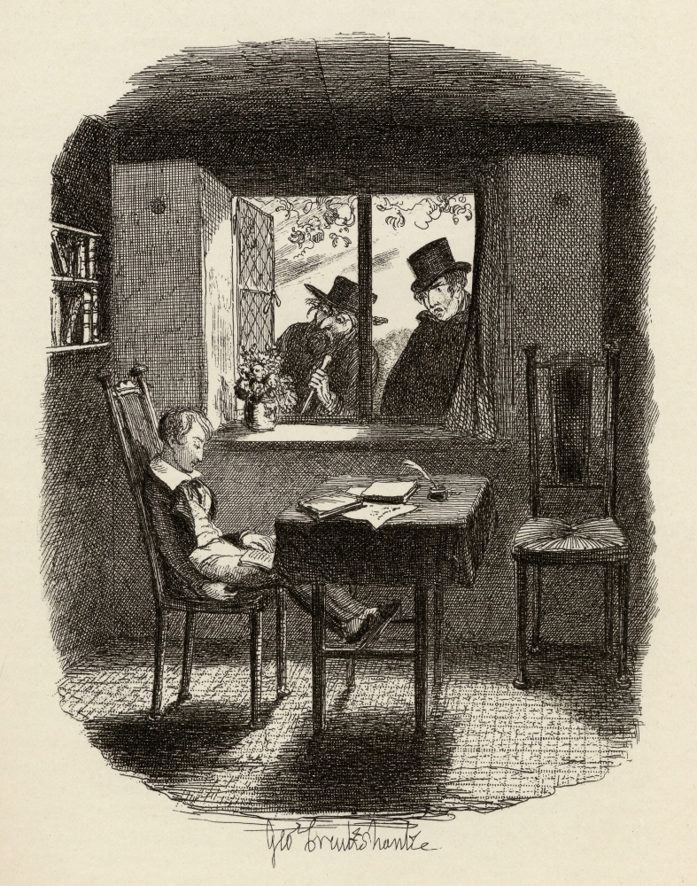 Monks & the Jew. From the Book the Adventures of Oliver Twist by Charles Poster Print, 26 x 32