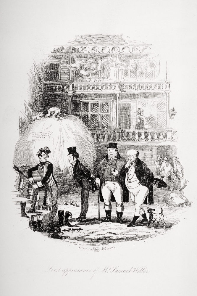 First Appearance of Mr. Samuel Weller. Illustration From the Charles Dickens Poster Print