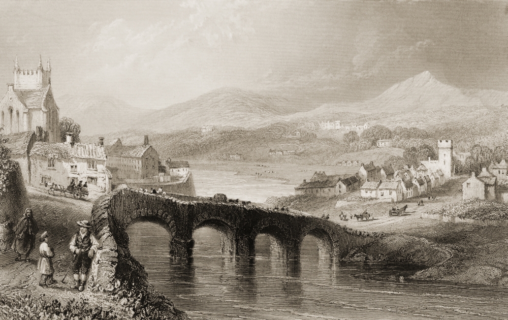 Bray County Wicklow Ireland Drawn by Whbartlett Engraved by C Cousen From the Scenery & Antiquities of Irelan Poster Print